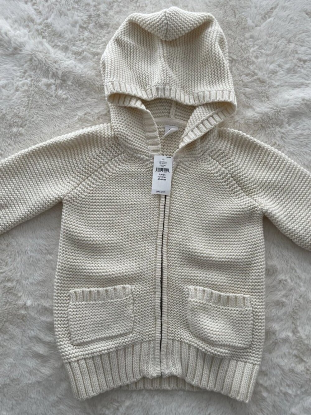 SALE! NWT GAP Kids Hooded Sweater White Cream Size 5T
